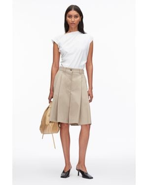 3.1 Phillip Lim Two-Toned Wide Pleated Shorts - Natural