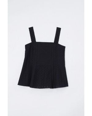 3.1 Phillip Lim Broderie Anglaise Patchwork Cami - Black