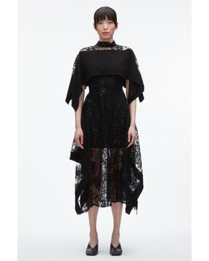 3.1 Phillip Lim Sequin Lace Flounce Maxi Dress - Black