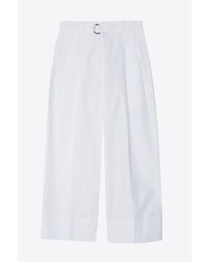 3.1 Phillip Lim Double Pleat Wide Cropped Pant - White