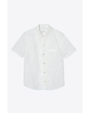 3.1 Phillip Lim Flocked Organza Ss Shirt - White