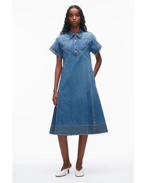 3.1 Phillip Lim Denim Trapeze Shirt Dress - Blue