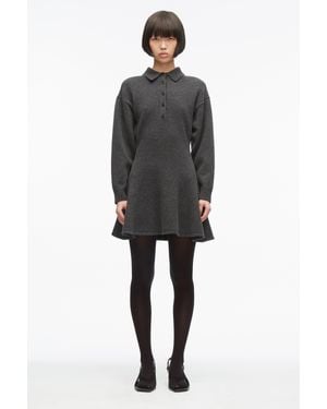 3.1 Phillip Lim Compact Wool Polo Mini Dress - Black