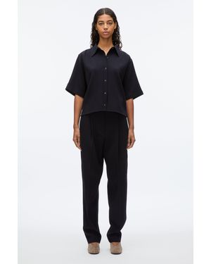 3.1 Phillip Lim Wool Crepe Boxy Shirt Sleeve Shirt - Black