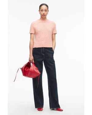 3.1 Phillip Lim Marled Wool Mockneck Tee - Multicolor