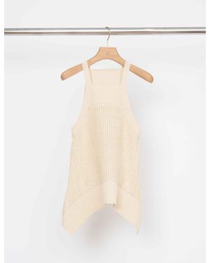 3.1 Phillip Lim Mercerised Textured Cotton Tank With Scarf Hem - White