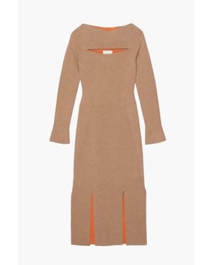 3.1 Phillip Lim Long Sleeve Double Face Wool Knitted Dress - Natural
