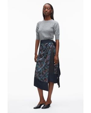 3.1 Phillip Lim Desert Floral Draped Wrap Skirt - Blue