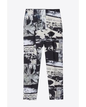 3.1 Phillip Lim Postcard Print Needle Trouser - White