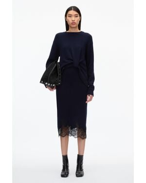 3.1 Phillip Lim French Tuck Knit Dress With Lace Trim - Black