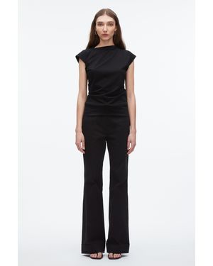 3.1 Phillip Lim Draped Asymmetric T-Shirt - Black