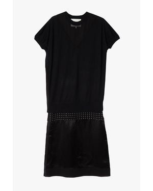 3.1 Phillip Lim Short Sleeve Multi-Combo Embellished Dress With Snaps - White