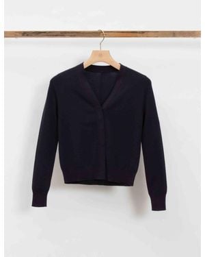 3.1 Phillip Lim Cotton Blend Crepe V-Neck Cardigan - Blue