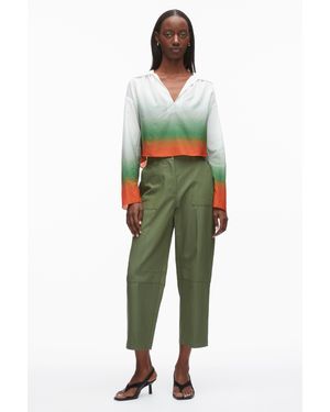 3.1 Phillip Lim Ombré Voile Flounce Top - Green
