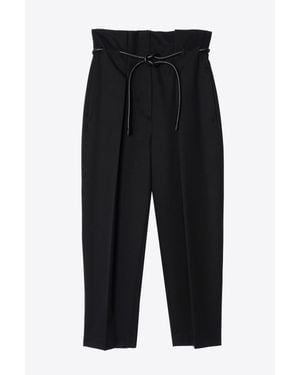 3.1 Phillip Lim Wool Origami Pleat Pant With Belt - Black