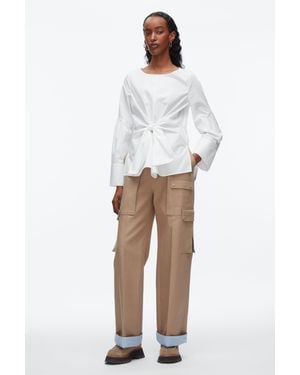 3.1 Phillip Lim Tie Front Poplin Shirt - White