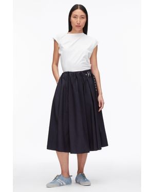 3.1 Phillip Lim Belted Gathered Midi Skirt - Blue