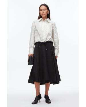3.1 Phillip Lim Drawcord Hem Stripe Shirt - White