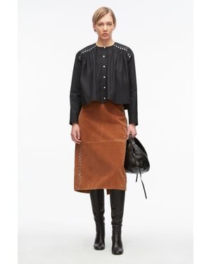 3.1 Phillip Lim Studded Gathered Poplin Blouse - Black