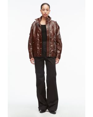 3.1 Phillip Lim Textured Faux Leather Flight Jacket