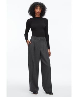 3.1 Phillip Lim Flannel Double Pleat Trouser - Black