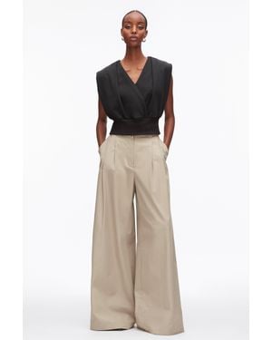 3.1 Phillip Lim Draped Sleeveless French Terry Top - Natural