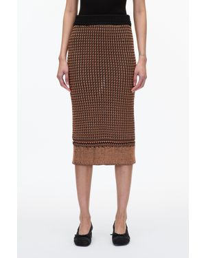 3.1 Phillip Lim Bi-Color Knit Pencil Skirt - Brown