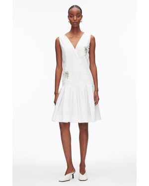 3.1 Phillip Lim Draped Tank Dress With Floral Appliqué - White