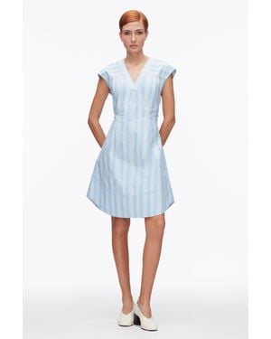 3.1 Phillip Lim Striped Cap Sleeve Knee-Length Dress - Blue