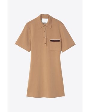 3.1 Phillip Lim Beaded Embellishment Mini Polo Dress - Natural
