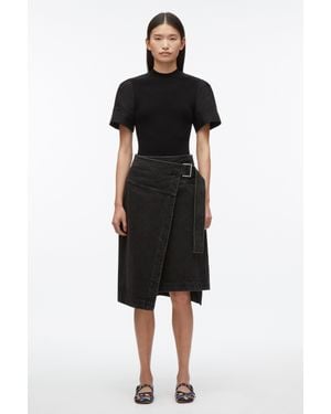 3.1 Phillip Lim Denim Wrap Skirt - Black