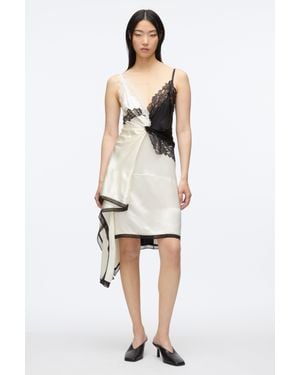 3.1 Phillip Lim Liquid Satin Twist Slip Dress - White