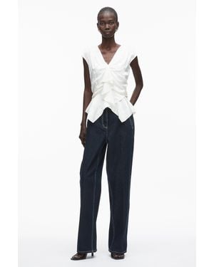 3.1 Phillip Lim Floral Jacquard Draped Handkerchief Top - Blue