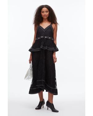 3.1 Phillip Lim Floral Lace Midi Dress - Black