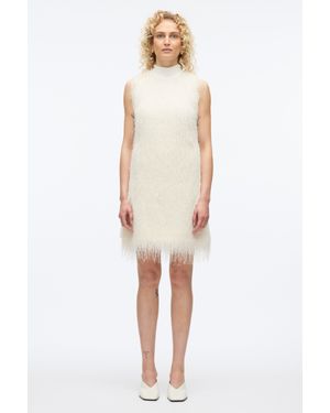 3.1 Phillip Lim Fringe Mock Neck Shift Dress - Natural