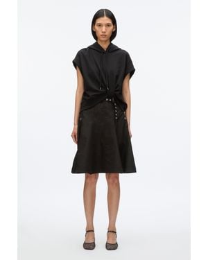 3.1 Phillip Lim Hoodie Dress With Flounce Skirt - Black
