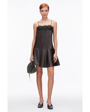 3.1 Phillip Lim Cami Mini Dress With Lace Trim - Black
