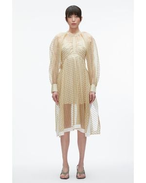 3.1 Phillip Lim Plaid Organza Flounce Hem Dress - Natural