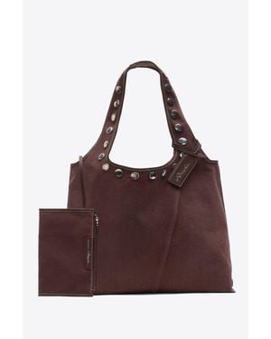 3.1 Phillip Lim Garment Dye Denim Market Tote - Purple