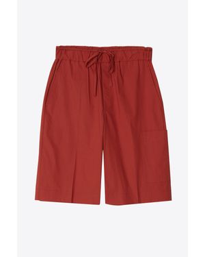 3.1 Phillip Lim Washed Poplin Pull-On Short - Red