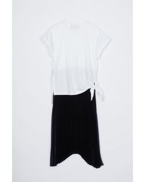 3.1 Phillip Lim T-Shirt Combo Dress With Pleated Skirt - White