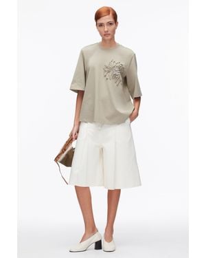 3.1 Phillip Lim Trapeze T-Shirt With Floral Appliqué - White
