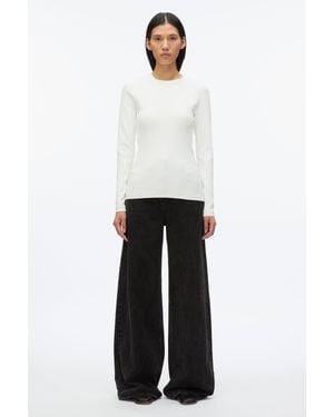 3.1 Phillip Lim Compact Rib Long Sleeve Tee - White