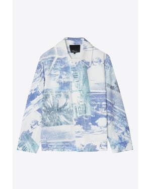 3.1 Phillip Lim Postcard Print Field Jacket - Blue