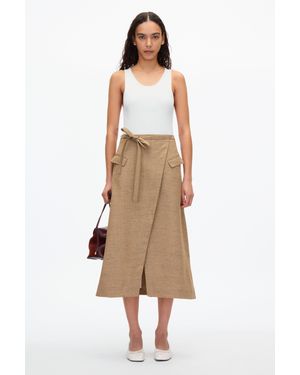 3.1 Phillip Lim Faux Wrap Half Skirt With Tie Waist - Natural