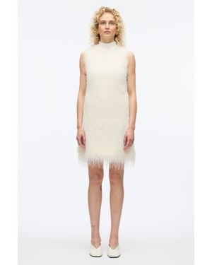 3.1 Phillip Lim Fringe Mock Neck Shift Dress - Natural