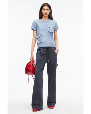 3.1 Phillip Lim Garment Dyed Pocket Tee - Blue