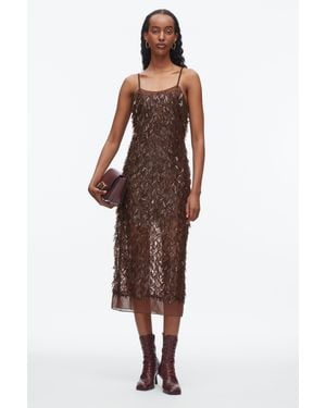 3.1 Phillip Lim Fringe Sequins Slip Dress - Brown