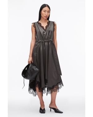 3.1 Phillip Lim V-Neck Midi Dress With Lace Trim - Multicolor