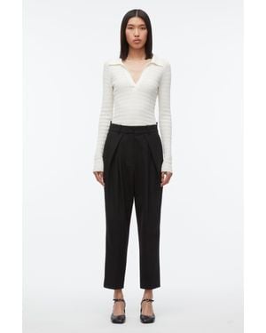 3.1 Phillip Lim Cropped Pleated Tuxedo Pants - Black
